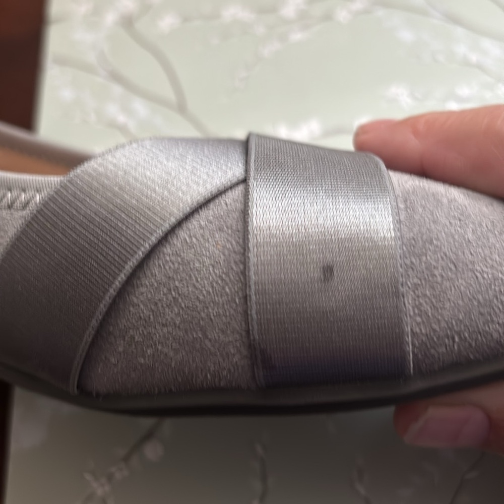 Vionic Gray Cross-Strap Ballet Flats - Picture 6 of 7